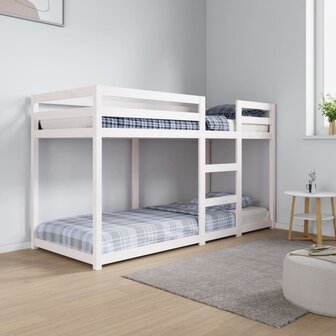 Stapelbed 75x190 cm massief grenenhout wit 1