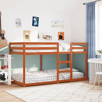 Stapelbed massief grenenhout wasbruin 75x190 cm 1