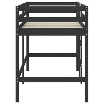 Kinderhoogslaper met ladder 90x190 cm massief grenenhout zwart 6