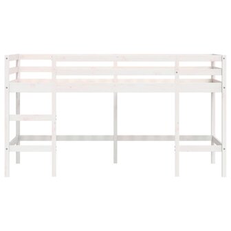 Kinderhoogslaper met ladder 80x200 cm massief grenenhout wit 5