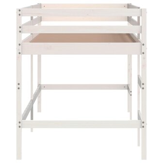 Kinderhoogslaper met ladder 80x200 cm massief grenenhout wit 6