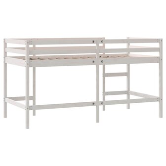 Kinderhoogslaper met ladder 80x200 cm massief grenenhout wit 7