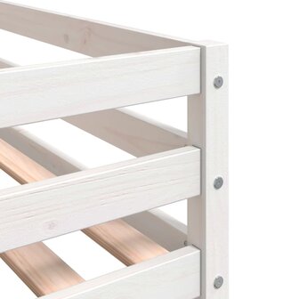 Kinderhoogslaper met ladder 80x200 cm massief grenenhout wit 9