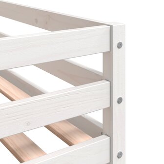 Kinderhoogslaper met ladder 90x200 cm massief grenenhout wit 9