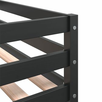 Kinderhoogslaper met ladder 90x190 cm massief grenenhout zwart 9