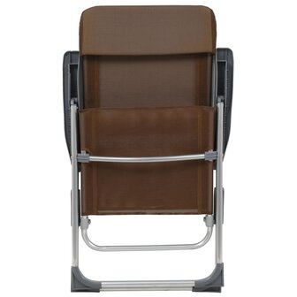 Campingstoelen 4 st inklapbaar aluminium bruin 7