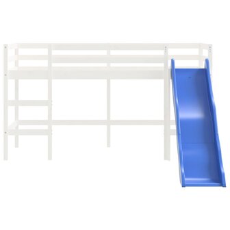 Kinderhoogslaper met glijbaan massief grenenhout wit 80x200 cm 5