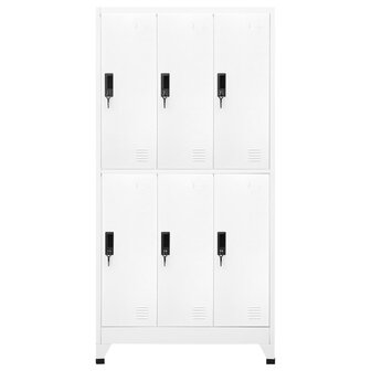 Lockerkast 90x45x180 cm staal wit 2