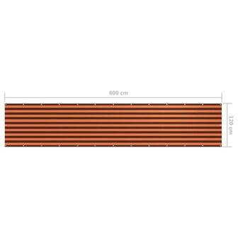 Balkonscherm 120x600 cm oxford stof oranje en bruin 5