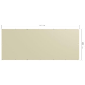 Balkonscherm 120x300 cm oxford stof cr&egrave;me 5