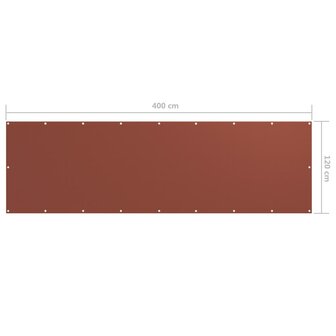 Balkonscherm 120x400 cm oxford stof terracotta 5