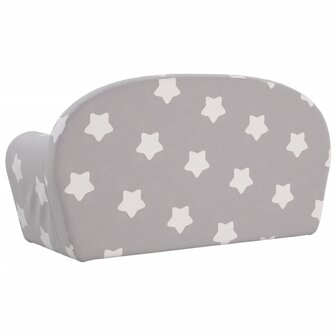 Kinderbank 2-zits met sterren zacht pluche lichtgrijs 5