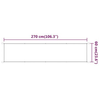 Luifel verticaal 60x270 cm oxford stof beige 6