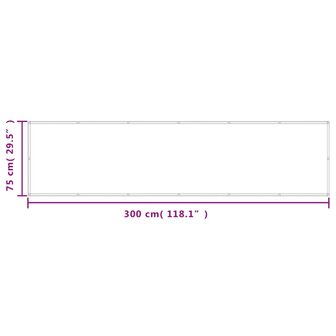 Balkonscherm 75x300 cm 100% oxford polyester zandkleurig 6