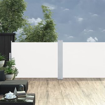 Windscherm uittrekbaar 120x1000 cm cr&egrave;me 1
