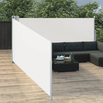 Windscherm uittrekbaar 120x1000 cm cr&egrave;me 3