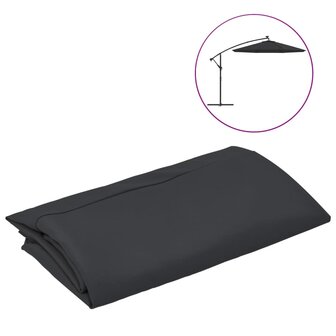 Vervangingsdoek voor zweefparasol 300 cm zwart 2