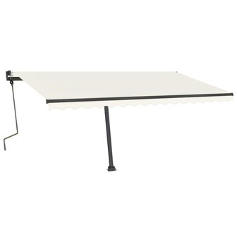 Luifel vrijstaand handmatig uittrekbaar 450x350 cm cr&egrave;mekleurig 2