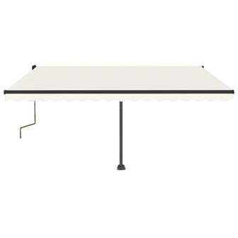 Luifel vrijstaand handmatig uittrekbaar 450x350 cm cr&egrave;mekleurig 3