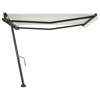 Luifel vrijstaand handmatig uittrekbaar 450x350 cm cr&egrave;mekleurig 4