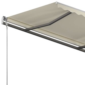 Luifel vrijstaand handmatig uittrekbaar 450x350 cm cr&egrave;mekleurig 6