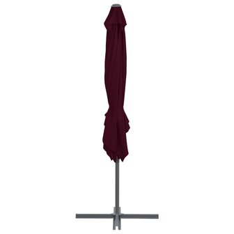 Zweefparasol met stalen paal 250x250 cm bordeauxrood 4