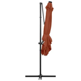 Zweefparasol met LED-verlichting 250x250 cm terracottakleurig 5