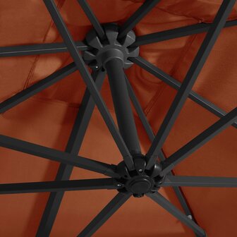 Zweefparasol met LED-verlichting 250x250 cm terracottakleurig 6