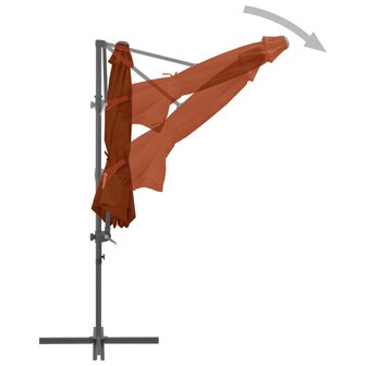 Zweefparasol met stalen paal 300 cm terracottakleurig 5
