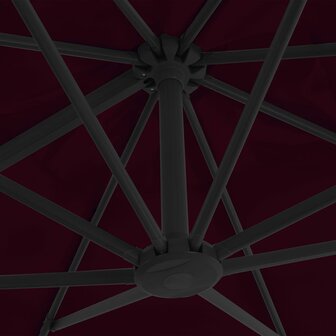 Zweefparasol met aluminium paal 300x300 cm bordeauxrood 6