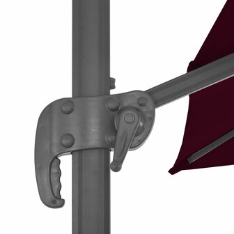 Zweefparasol met aluminium paal 300x300 cm bordeauxrood 7