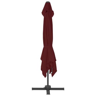 Zweefparasol met aluminium paal 400x300 cm bordeauxrood 4