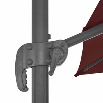 Zweefparasol met aluminium paal 400x300 cm bordeauxrood 7