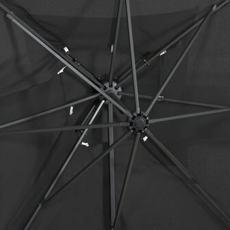 Zweefparasol met dubbel dak 250x250 cm antracietkleurig 7