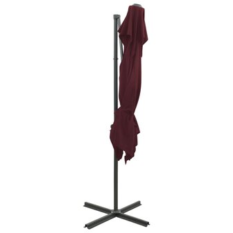 Zweefparasol met dubbel dak 250x250 cm bordeauxrood 4
