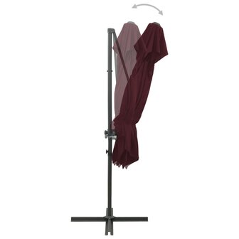 Zweefparasol met dubbel dak 250x250 cm bordeauxrood 5