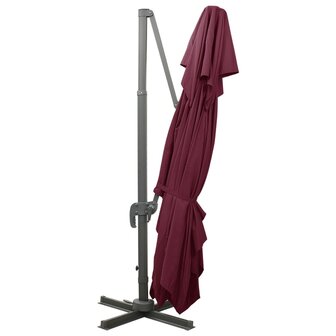 Zweefparasol met dubbel dak 400x300 cm bordeauxrood 4