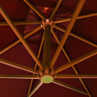 Zweefparasol met paal 3x3 m massief vurenhout terracottakleurig 4