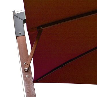 Zweefparasol met paal 3x3 m massief vurenhout terracottakleurig 5