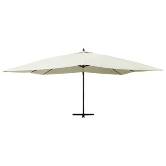Zweefparasol met houten paal 400x300 cm zandwit 3