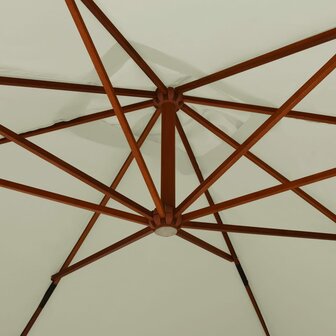 Zweefparasol met houten paal 400x300 cm zandwit 5