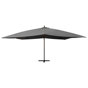 Zweefparasol met houten paal 400x300 cm antracietkleurig 3