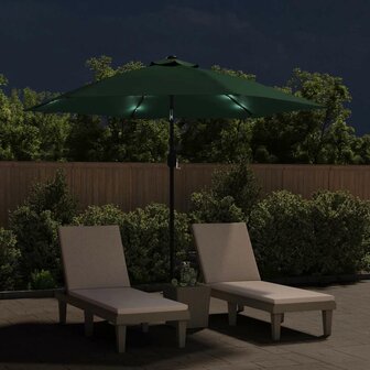 Zweefparasol met LED 3,5 m groen 3