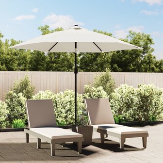 Zweefparasol met LED 3 m zandwit 1