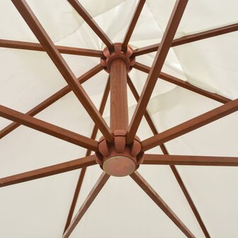 Zweefparasol met houten paal 300x300 cm wit 4
