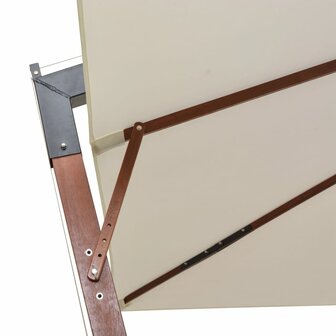 Zweefparasol met houten paal 300x300 cm wit 6
