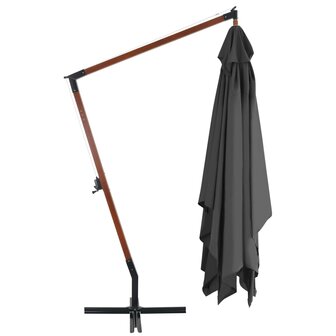 Zweefparasol met houten paal 400x300 cm antracietkleurig 3