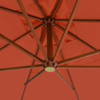 Zweefparasol met houten paal 400x300 cm terracottakleurig 4