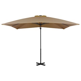 Zweefparasol met aluminium paal 250x250 cm taupe 2