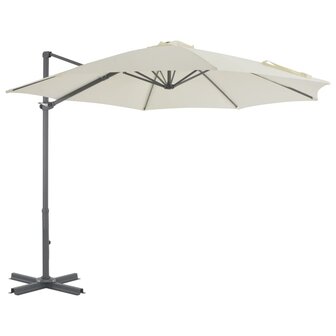 Zweefparasol met aluminium paal 300 cm zandkleurig 1